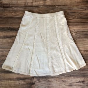 NWT - Anthropologie Viola Cream Wool Blend Skirt M
